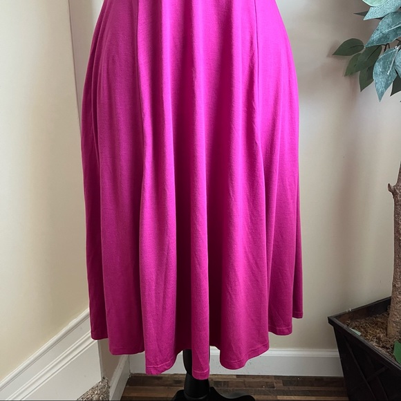 Lulus Haileah Magenta Tie-Front Sleeveless Midi Dress Sz M - Picture 6 of 15